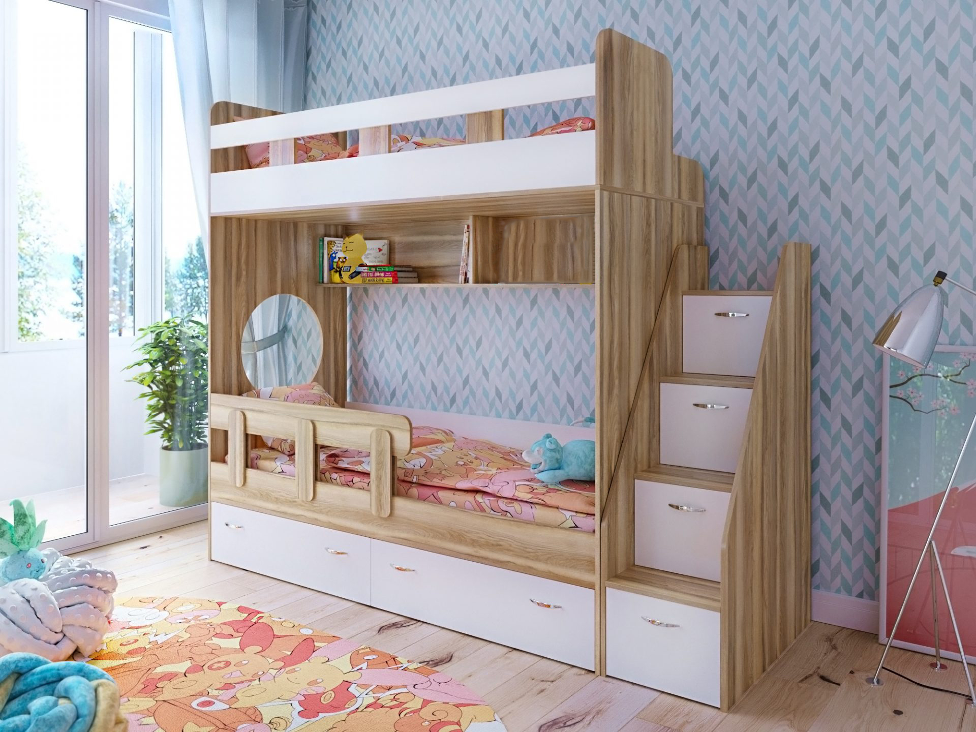Кровать-двухъярусная-Юниор-1-Y164-234-6